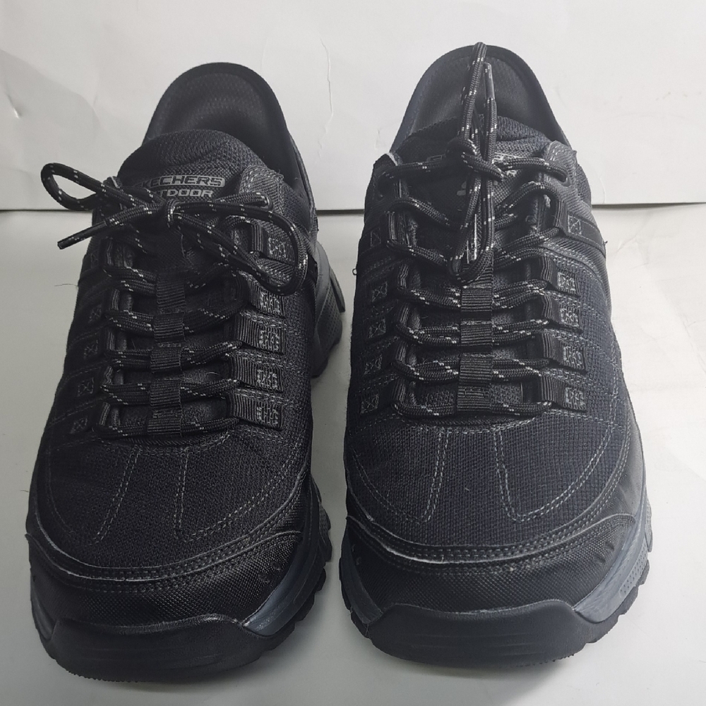 slip on Skechers Black Athletic Shoes with Cushioned Sole